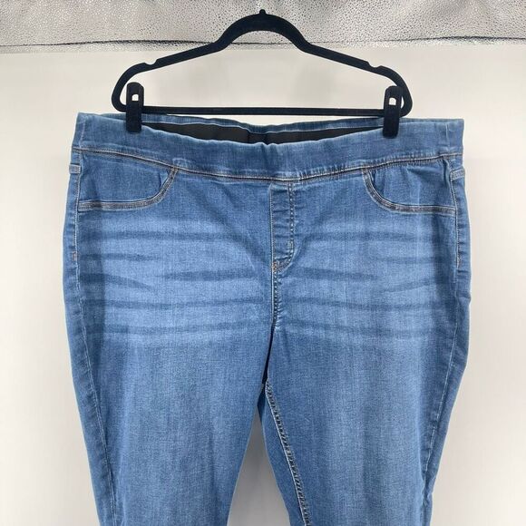 Denim & Co Pull-On Stretch Jeggings 26W / 4X Medium Wash Cozy Touch Denim Pants - Picture 3 of 14